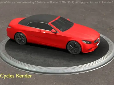 City Car 35 Upper Class Type-A Red Low-poly 3D model