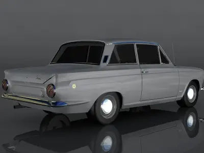 Lotus Cortina Low-poly 3D model