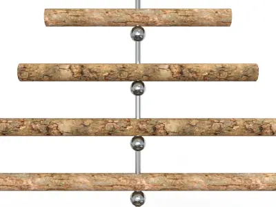 Christmas Logs Wooden Tree Low-poly 3D model