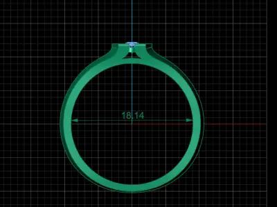 STL 3DM Print Ready Women Diamond Ring Lightweight Printable  3D print model 5