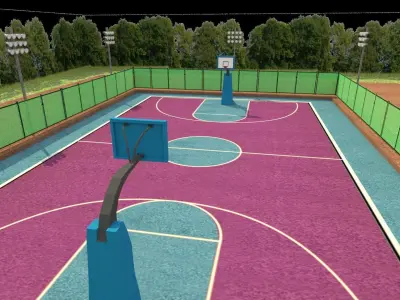 Basketball Court - Low-poly - Game Ready Low-poly 3D model
