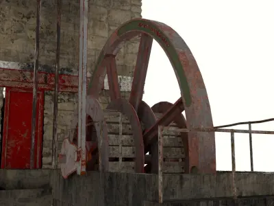 Cornish Tin Mine Low-poly 3D model