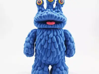 Blue Sofubi Style Muckey POP MART toy 3D print model