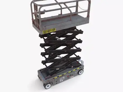 Electric Scissor Lift v4 Low-poly 3D model