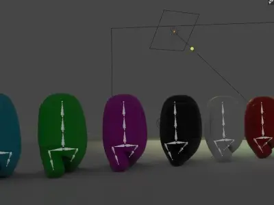 Among Us Colors Complete Crewmates Free 3D model