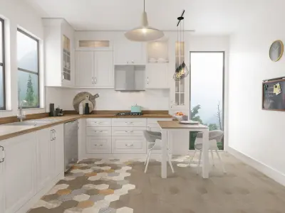 Country Kitchen Scene 02 3D Model 3D model