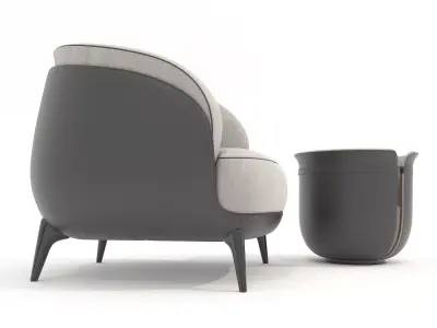 Modern Coffee Table and Armchair Set 75 3D model