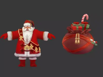 Shorty Santa Low-poly 3D model