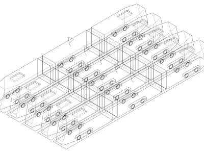 Simple Long Tram 3D model