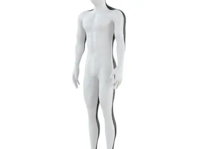 Male Sports Mannequin Half Black Half White 118 3D model