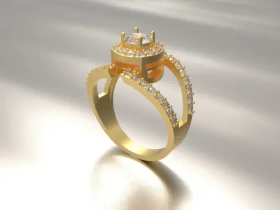 Women Diamond wedding ring 3D print model