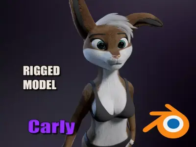 Carly Anthro Rabbit 3D model