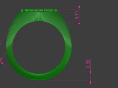 Diamond Ring 12mm Wide Gold Silver Platinum Luxury Jewelry 3D print model