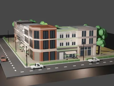 Low Poly City Assets Low-poly 3D model purchase