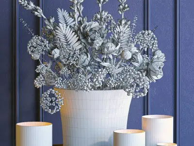 Spring flowers 2 Low-poly 3D model