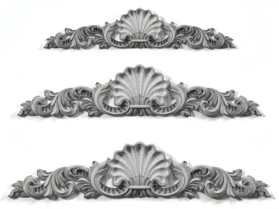 Horizontal carved decor 1601 3D model