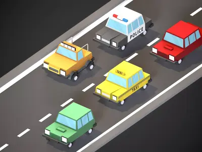 Lowpoly Cars 01 Low-poly 3D model