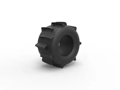 Tire Version 2 of Formula off road Scale 1 to 25 3D print model