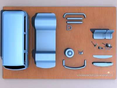 VOLKSWAGEN BAY WINDOW TYPE 2 1969 3D print model