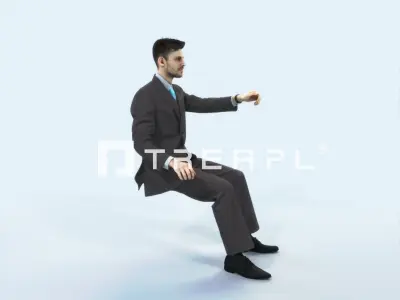 Posture 20D Driver Driving Sitting Elegant Man Low-poly 3D model