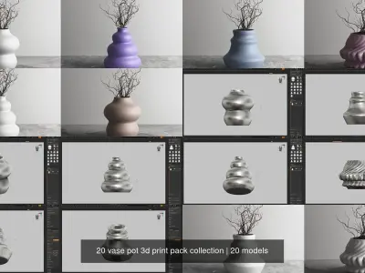20 vase pot 3d print pack collection