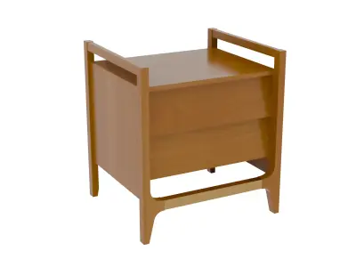 Penney Orange Wooden Nightstand Low-poly 3D model