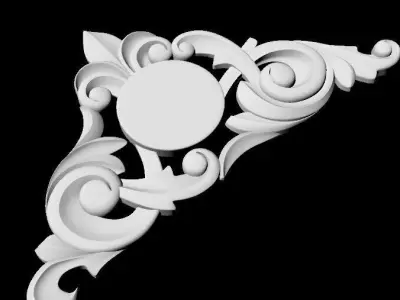 Central decor ornament for furniture 3D model 20