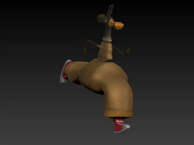Lowpoly decorative duck pipe Low-poly 3D model