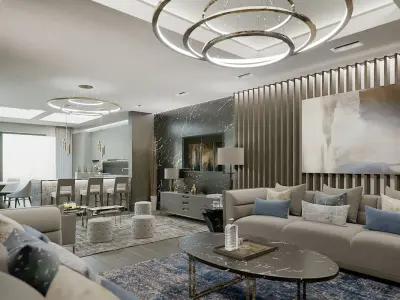 Corona - C4D Scene Files - London Luxury Living Area - Interior 3D model