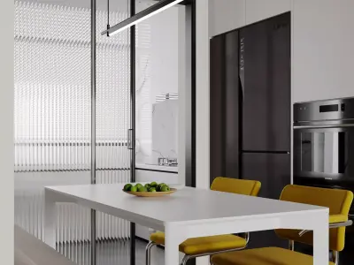 Modern living room dining room interior scenes 151 3D model