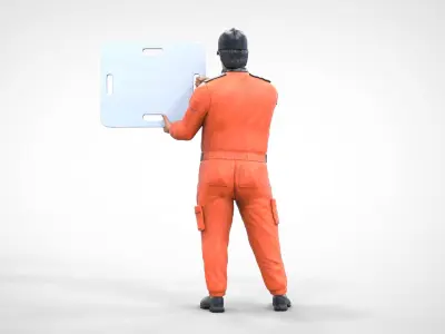 N4 Race Marshal with sign 3D print model