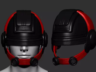 helmet high poly sculpt 3d printable  3D model 13