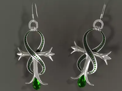Earrings 001 3D model