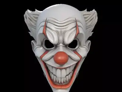 Creepy Clown Halloween Mask 3D print model