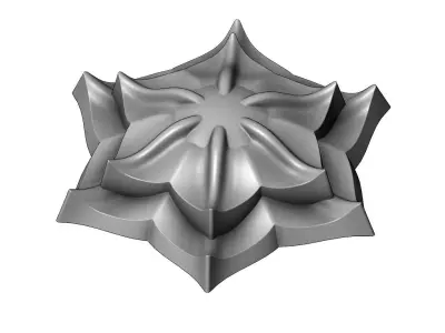  6 Leaf  Corola Flower Rosette 3D print model