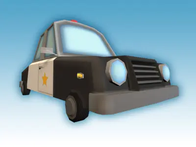 Police car Low-poly 3D model