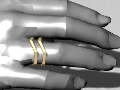Twins Geometric Ring 3D print model