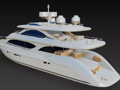 Luxury Yacht - Modern Ocean Cruiser 3D Model 3D print model