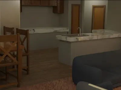 Simple Couch Low-poly 3D model