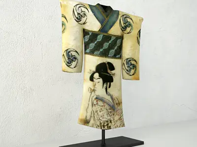 Painted Shell Kimono 3D model