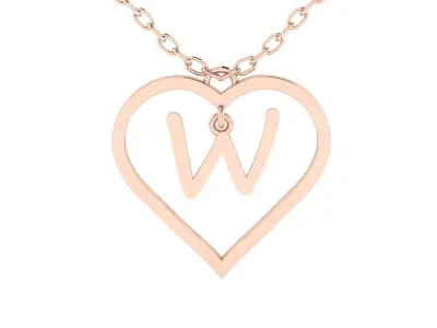 Jewelry Heart Alphabet Pendant W 3D print model