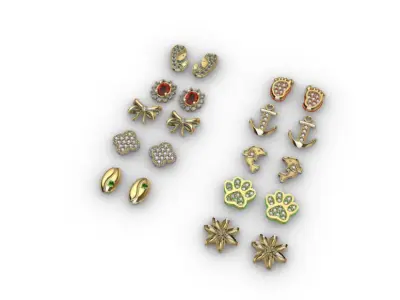  Aretes -Topitos para dama paquete de 10 -v- 3D print model