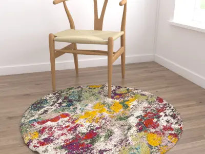 Round Rug Set 296 3D model