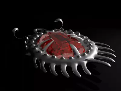 Ruby Necklace Low-poly 3D model