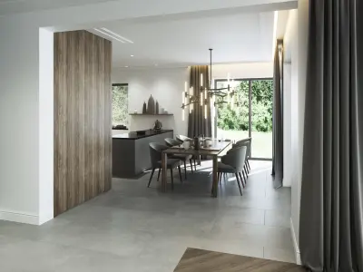 Living Room and Kitchen Scene for Cinema 4D and Octane Render 3D model