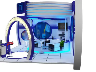  Booth Exhibition Stand a454 3D model