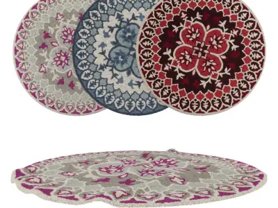 Round Rug Set 43 3D model