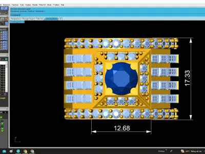 Luxury Pave Wide Band Ring with Round Center Stone  4879 3D print model