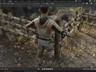 Game-Ready Sci-Fi Engineer Character Low-poly 3D model