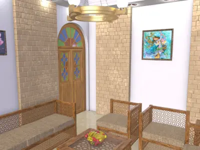 Traditional interior decoration 3D model